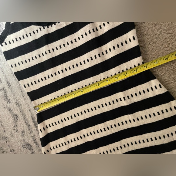 Lalavon🖤🤎 Black and cream tan Striped Knit Maxi midi Dress NWOT - Picture 8 of 15